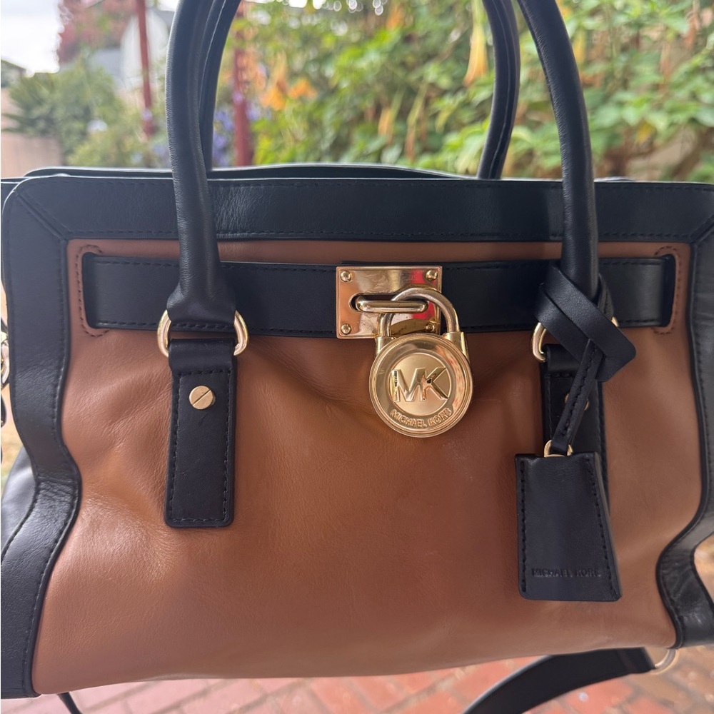 Michael Kors Hamilton Satchel with Gold Accents